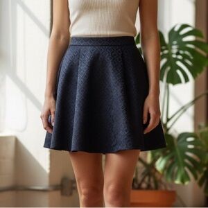Banana Republic Jacquard Black Textured Mini Skirt with Pockets Size-2 NWT